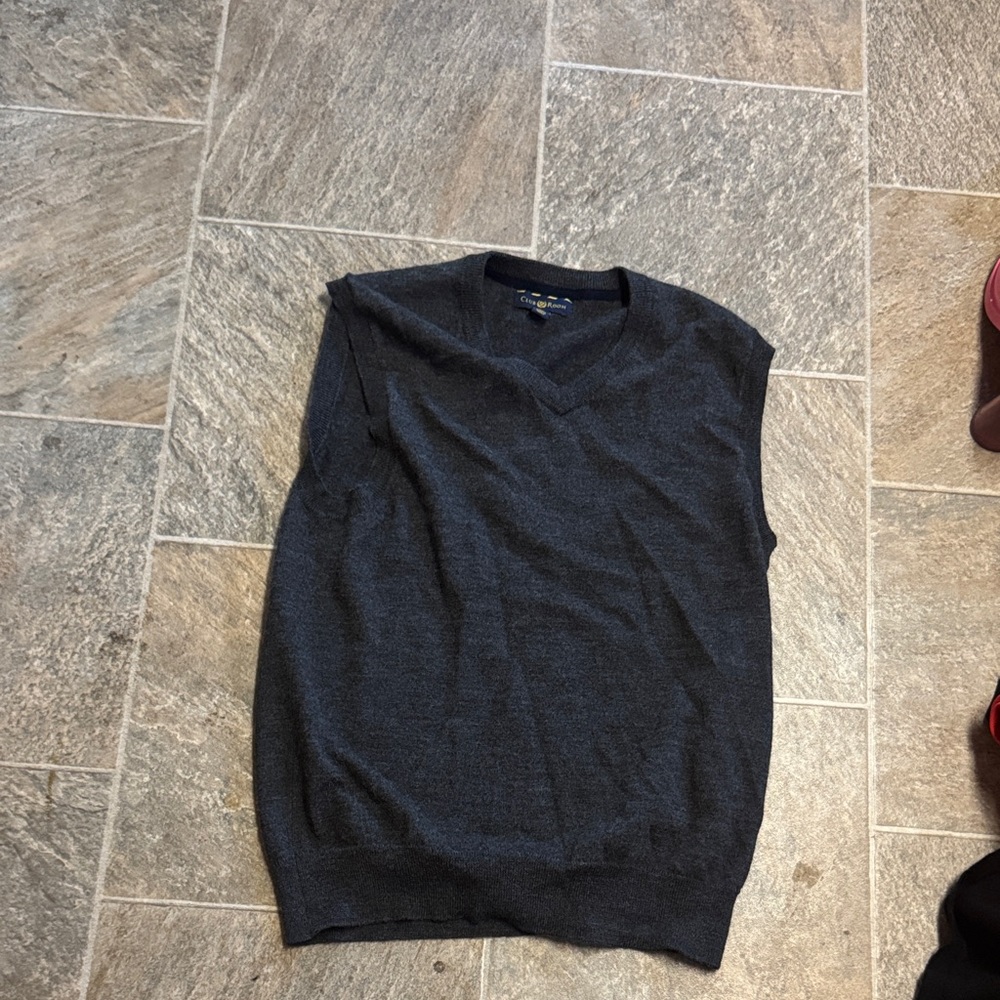 Club Room Dark Gray V-Neck Sweater Vest